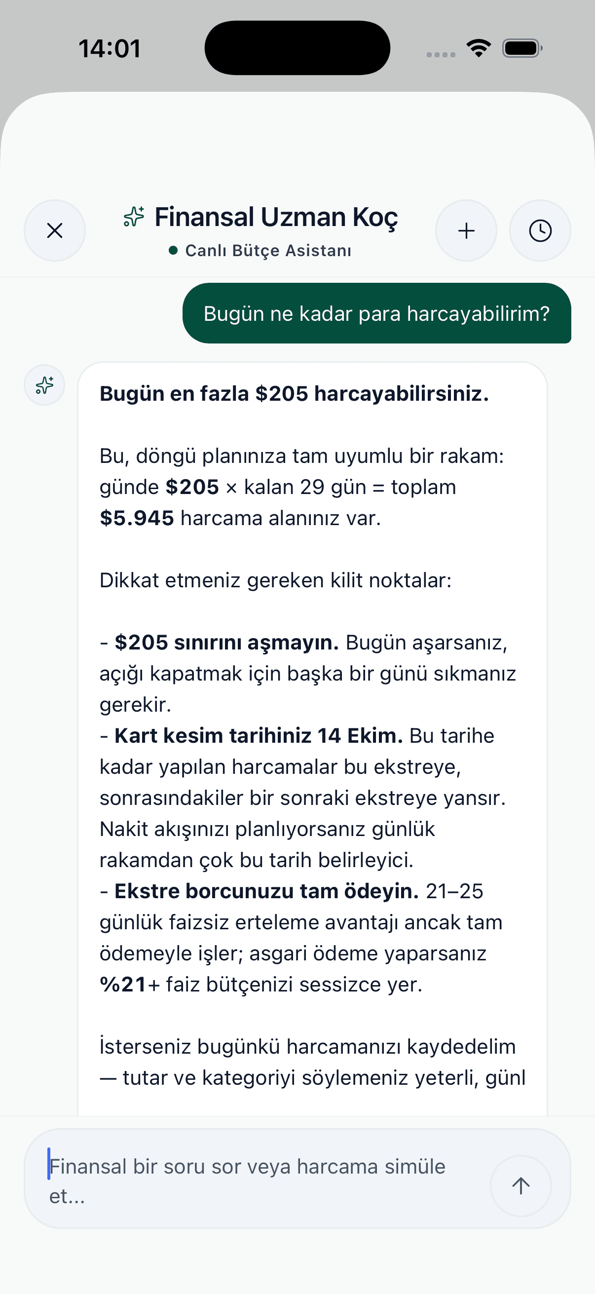 Masrafo iOS Yapay Zeka Finansal Asistanı